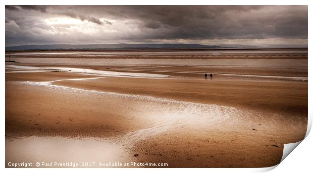 A Walk on the Sands at Burnham Print by Paul F Prestidge