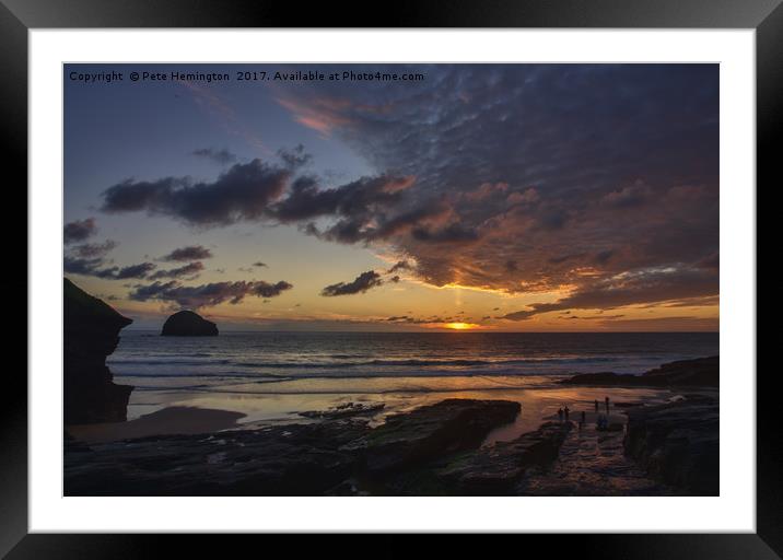 Sunset at Trebarwith Strand Framed Mounted Print by Pete Hemington