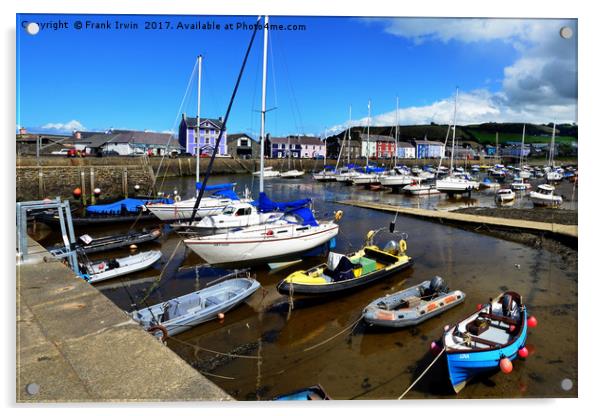Aberaeron Harbour, Tide out! Acrylic by Frank Irwin
