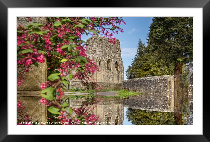 Reflections of Bowes Castle in Teesdale Framed Mounted Print by AMANDA AINSLEY