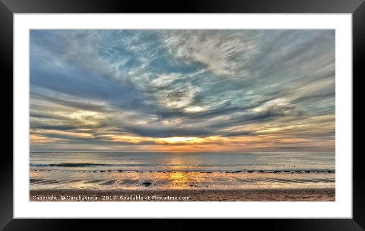 Twilight Tranquillity: Llyn Peninsula Beach Framed Mounted Print by Catchavista 