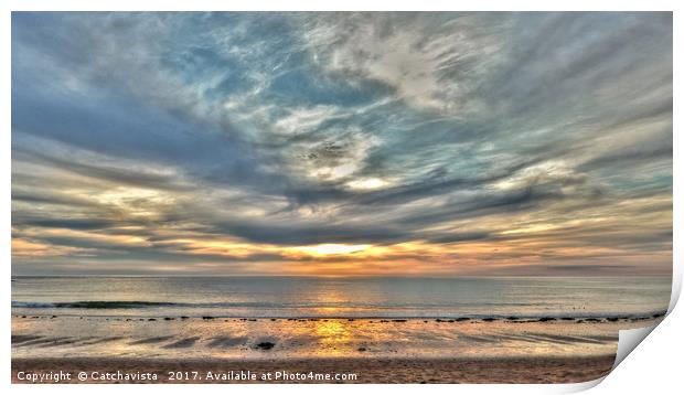 Twilight Tranquillity: Llyn Peninsula Beach Print by Catchavista 