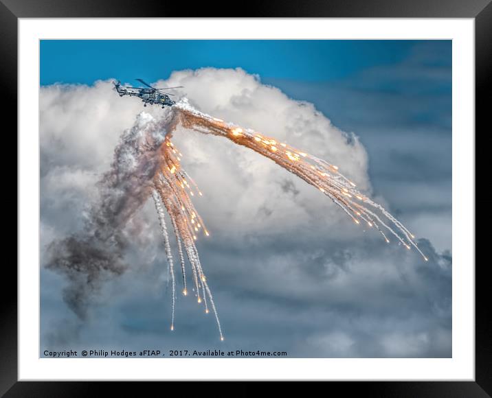 Lynx Wildcat Releasing Countermeasures Framed Mounted Print by Philip Hodges aFIAP ,
