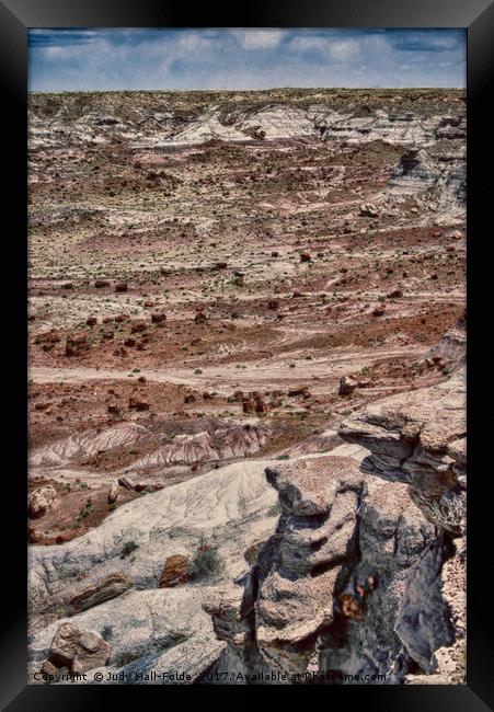 Rugged Terrain of the Southwest Framed Print by Judy Hall-Folde