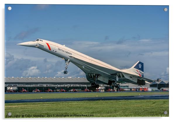 Concorde landing  Acrylic by Colin Smedley