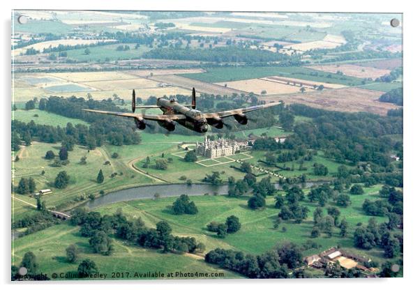 Lancaster over Burghley House Acrylic by Colin Smedley