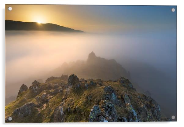 Helm Crag sunrise  Acrylic by John Finney