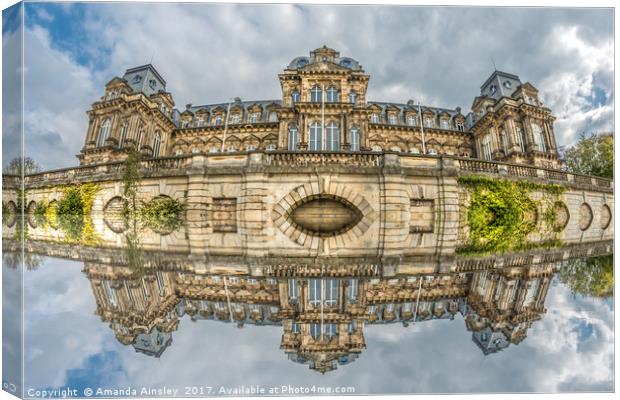 Fisheye Reflections of The Bowes Museum Canvas Print by AMANDA AINSLEY