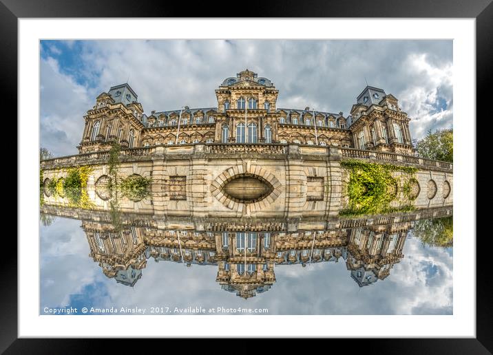 Fisheye Reflections of The Bowes Museum Framed Mounted Print by AMANDA AINSLEY