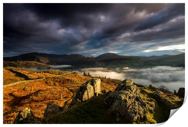 Loughrigg and Ambleside sunrise  Print by John Finney