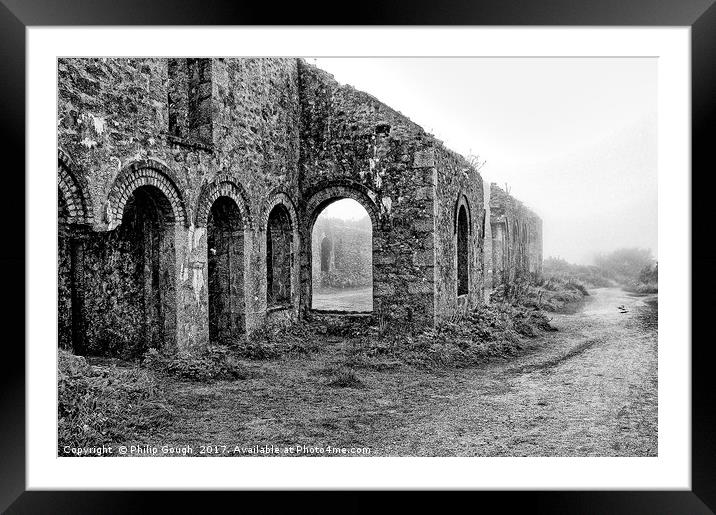 RUINS IN THE MIST Framed Mounted Print by Philip Gough