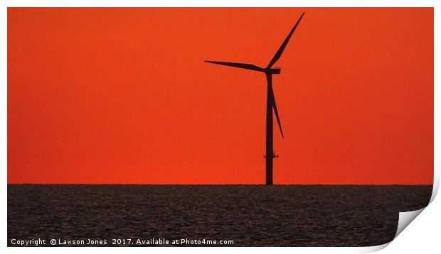 Ocean wind turbine Print by Lawson Jones