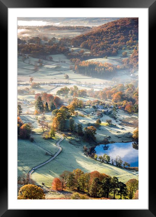 Frosty Autumn morning in the Lake District Framed Mounted Print by John Finney
