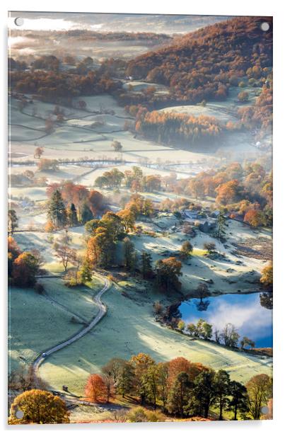 Frosty Autumn morning in the Lake District Acrylic by John Finney