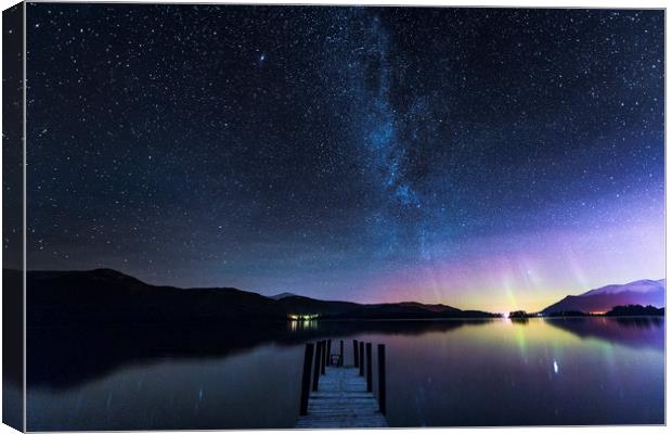 Northern Lights over the Lake District Canvas Print by John Finney