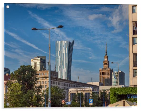 Old and New, Warsaw, Poland Acrylic by Mark Llewellyn