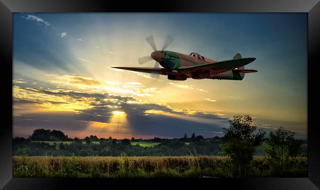 Spitfire, Morning Sortie Framed Print by Rob Lester