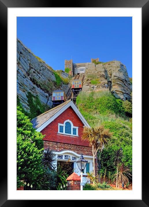 East Hill Lift Hastings Framed Mounted Print by Diana Mower