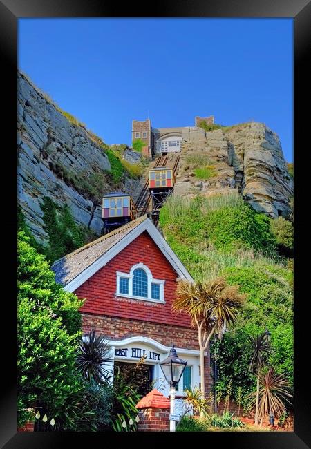 East Hill Lift Hastings Framed Print by Diana Mower