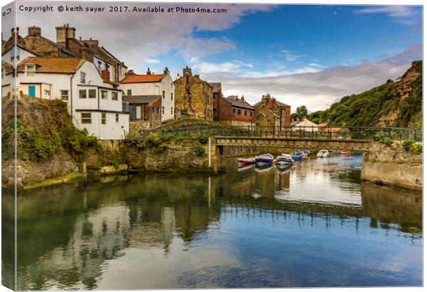 Staithes Upper Harbour Canvas Print by keith sayer