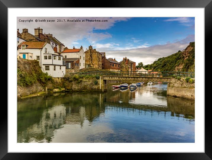 Staithes Upper Harbour Framed Mounted Print by keith sayer