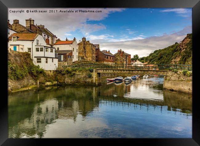 Staithes Upper Harbour Framed Print by keith sayer
