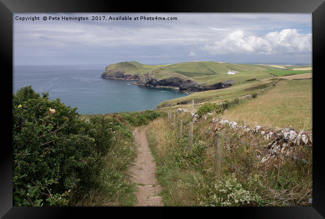 Kellan Head in Cornwall Framed Print by Pete Hemington