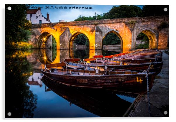 Durham River Boats Acrylic by Kev Alderson