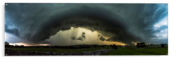 Monyash shelf cloud, Peak District.  Acrylic by John Finney