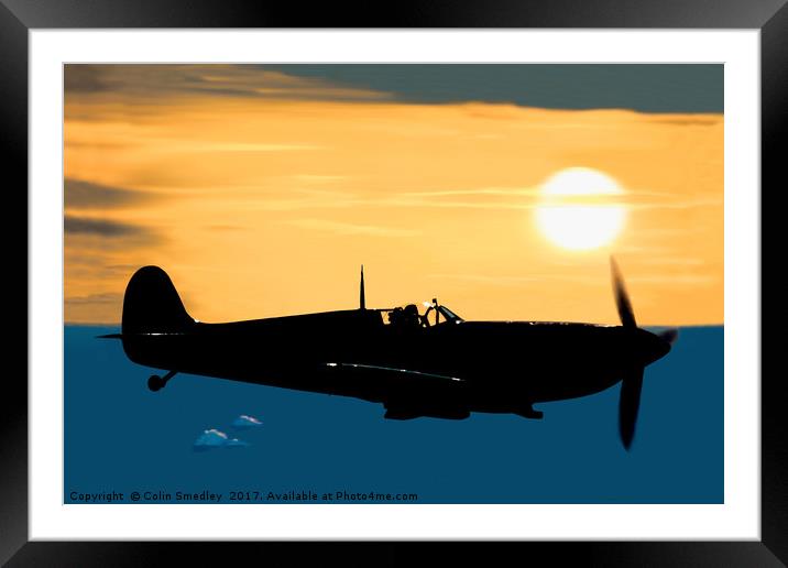 Spifire Morning Patrol Framed Mounted Print by Colin Smedley