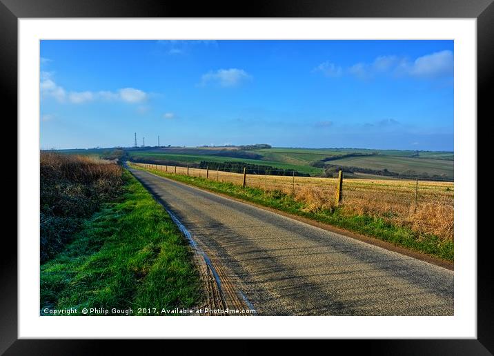 The Long Road Framed Mounted Print by Philip Gough