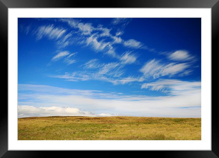 Romantic sky and moorland Framed Mounted Print by Linda More