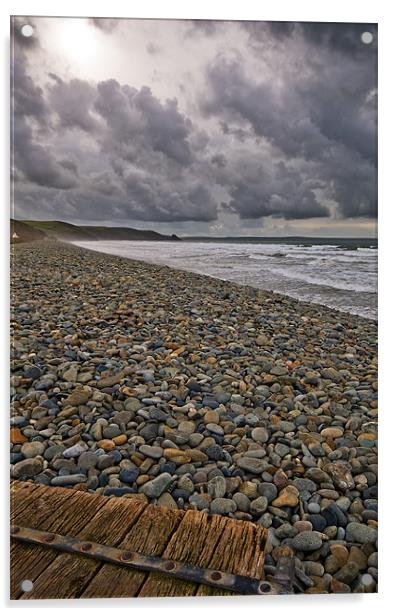 Newgale Beach Acrylic by Mark Robson