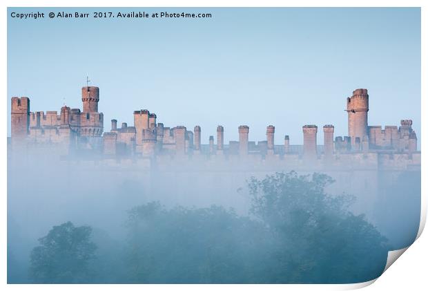 Arundel Castle on a Misty Morning Print by Alan Barr