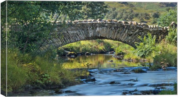 Lake District Watendlath Packhorse Bridge Canvas Print by Alan Barr