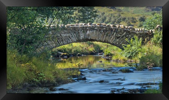 Lake District Watendlath Packhorse Bridge Framed Print by Alan Barr