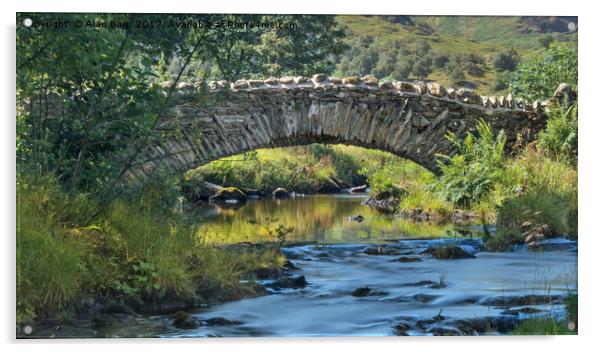Lake District Watendlath Packhorse Bridge Acrylic by Alan Barr