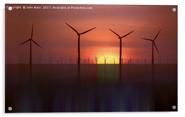 Wind Farms (Digital Art) Acrylic by John Wain