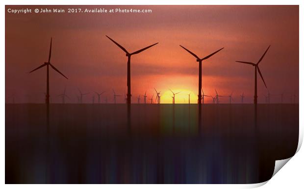 Wind Farms (Digital Art) Print by John Wain