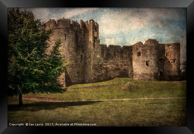Chepstow Castle Towers Framed Print by Ian Lewis