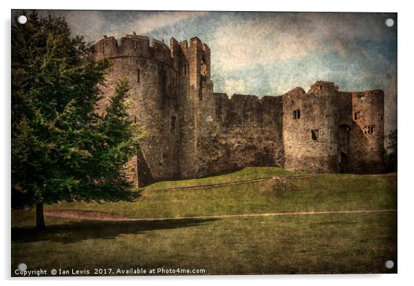 Chepstow Castle Towers Acrylic by Ian Lewis