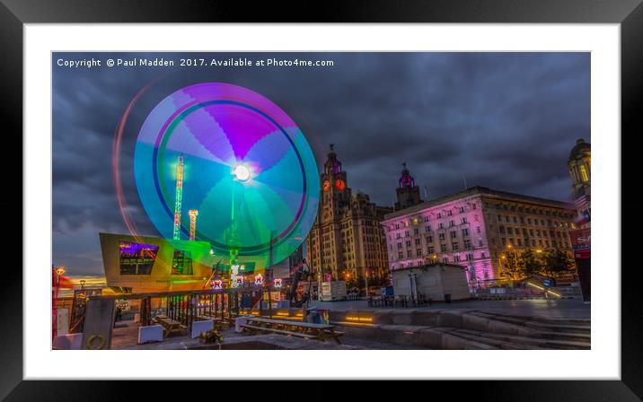 Thrill seekers at the Pier Head Framed Mounted Print by Paul Madden