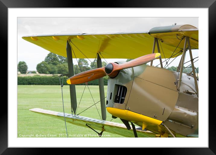 De Havilland Tiger Moth propeller Framed Mounted Print by Gary Eason