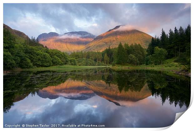 Sunset in Glencoe Print by Stephen Taylor