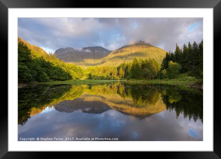Summer at the Torren Lochan Framed Mounted Print by Stephen Taylor