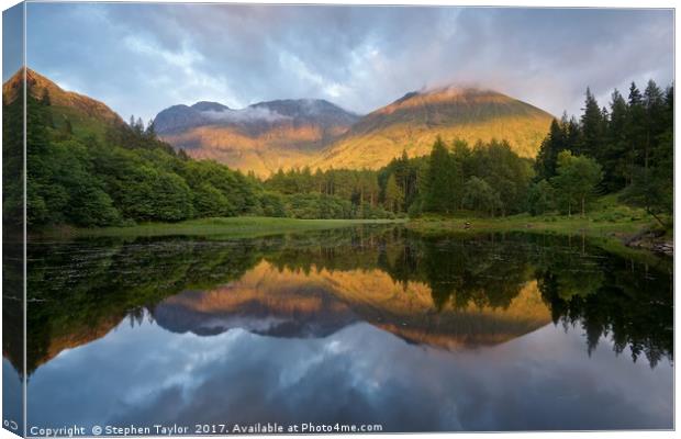 The Last of the summer Light in Glencoe Canvas Print by Stephen Taylor