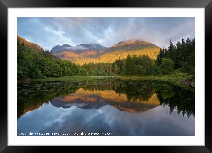 The Last of the summer Light in Glencoe Framed Mounted Print by Stephen Taylor