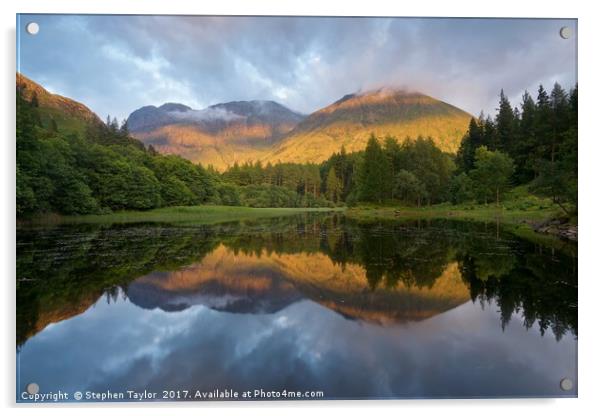 The Last of the summer Light in Glencoe Acrylic by Stephen Taylor