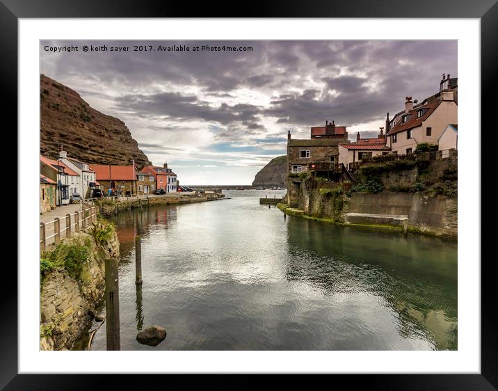 Staithes Harbour Framed Mounted Print by keith sayer