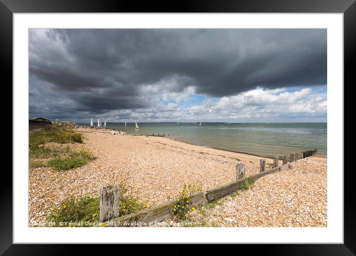 Down on the Beach, Seasalter Framed Mounted Print by Kentish Dweller
